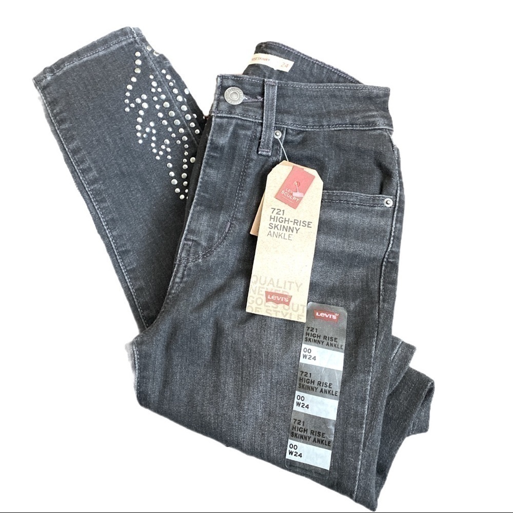 Levi's - 721 High Rise Skinny Ankle - Stud Flames